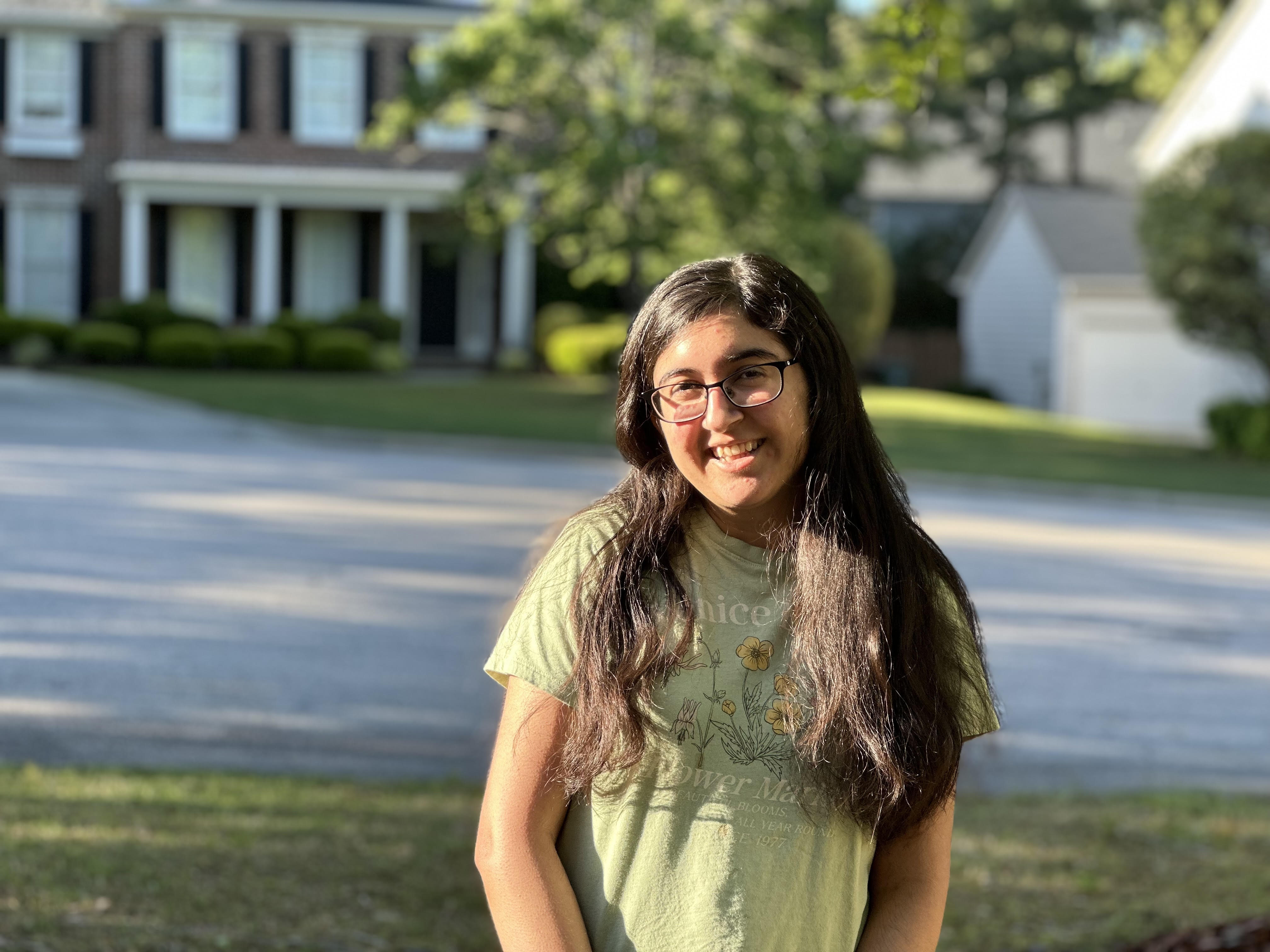 a picture of Shivani outside